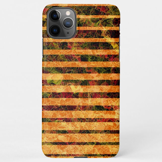 Funda Para iPhone Diferentes rayas naranjas, cuadrados pequeños rasp (Reverso)