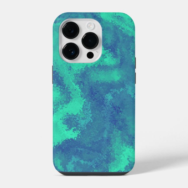 Funda Para iPhone Difusión abstracta azul verde (Reverso )