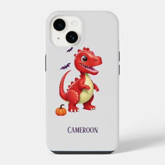 Funda Para iPhone Dinosaur rojo de Halloween (Reverso )