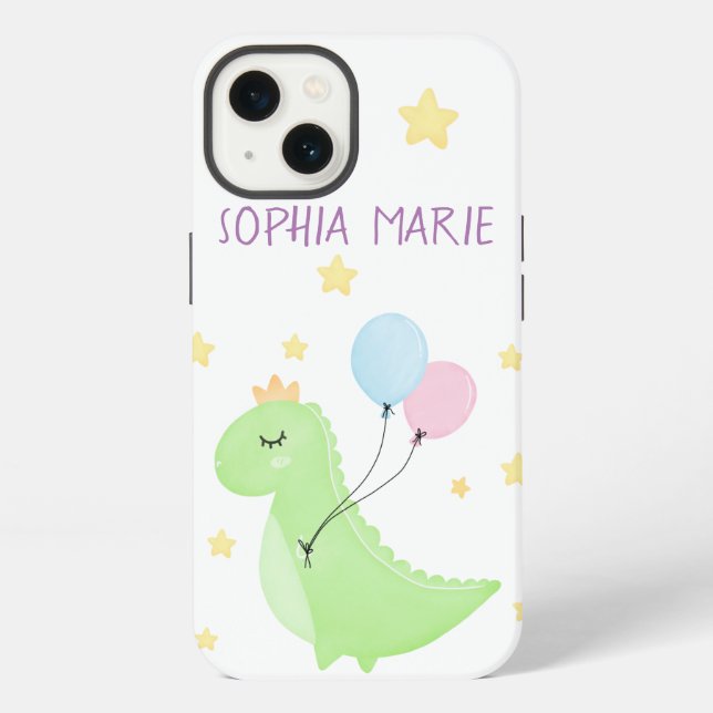 Funda Para iPhone Dinosaurio con Globos  (Reverso )