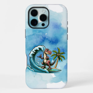 Funda Para iPhone 16 Pro Max Dinosaurio tropical de surf