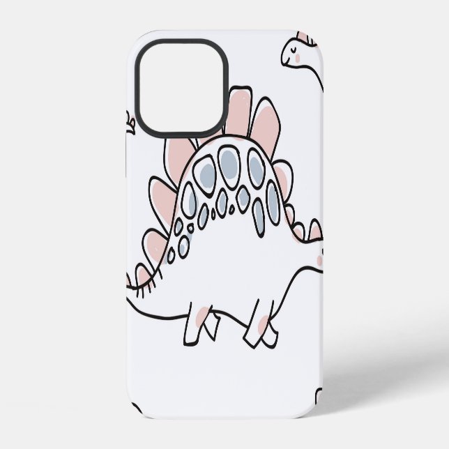 Funda Para iPhone Dinosaurios Doodle: Diversión de mano. (Reverso )