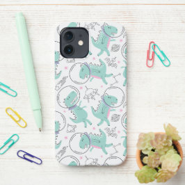 Funda Para iPhone 12 Dinosaurios Espaciales, Dinosaurios Cutos, Buques 