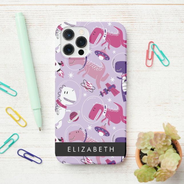 Funda Para iPhone Dinosaurios Espaciales, Dinosaurios Cutos, Estrell (En el escritorio)