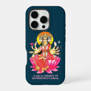 Funda Para iPhone 16 Pro Diosa Gayatri Devi en Loto Deidad Hindú