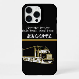 Funda Para iPhone 16 Pro Max Diseño artístico de semicruck dorado