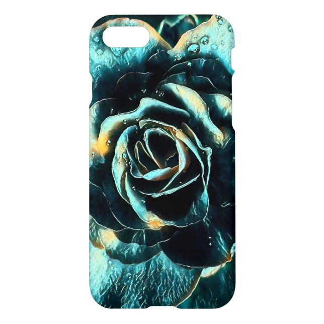 Funda Para iPhone Diseño azul del rosa (Reverso)