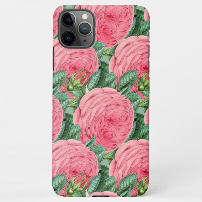 Funda Para iPhone Diseño Botánico de Capullo de Rosa Rosa (Reverso)