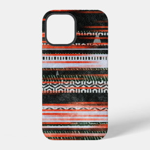 Funda Para iPhone 12 Diseño de alfombra de rayas con patrón étnico trib