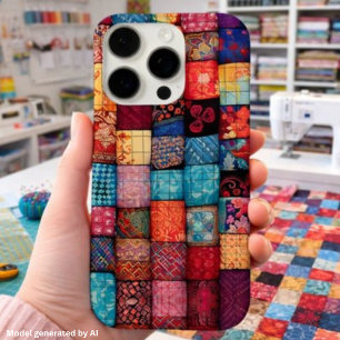 Funda Para iPhone 16 Pro Diseño de amante de edredones - Arte de patchwork