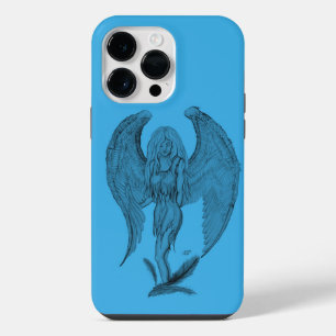 Funda Para iPhone 14 Pro Max Diseño de ángel negro y azul