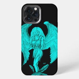 Funda Para iPhone 13 Pro Max diseño de Ángel, Negro y Verde