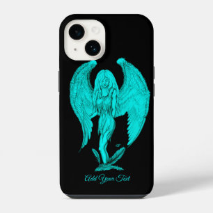 Funda Para iPhone 14 diseño de Ángel, Negro y Verde