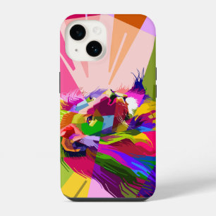 Funda Para iPhone 14 Diseño de arte pop prismático colorido de león