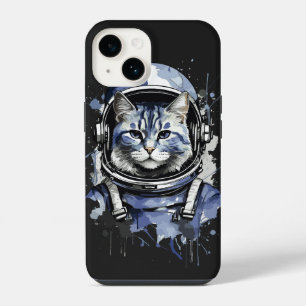 Funda Para iPhone 14 Diseño de Astronauta Gato Azul Splash