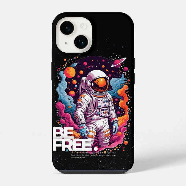 Funda Para iPhone diseño de astronauta SER LIBRE (Reverso )