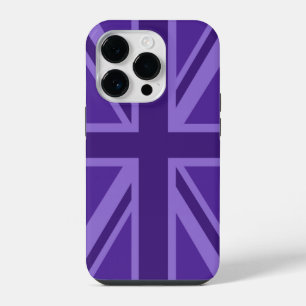Funda Para iPhone 14 Pro Diseño de bandera británica Union Jack de color pú