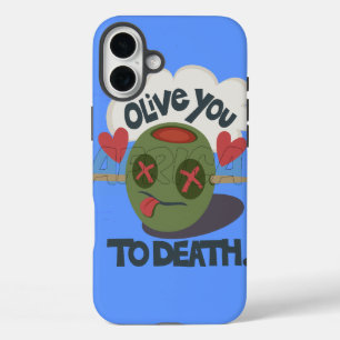 Funda Para iPhone 16 Plus Diseño de cara divertida "Olive My Heart" capricho