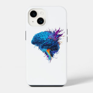 Funda Para iPhone 14 Diseño de cerebro con salpicaduras creativas y col