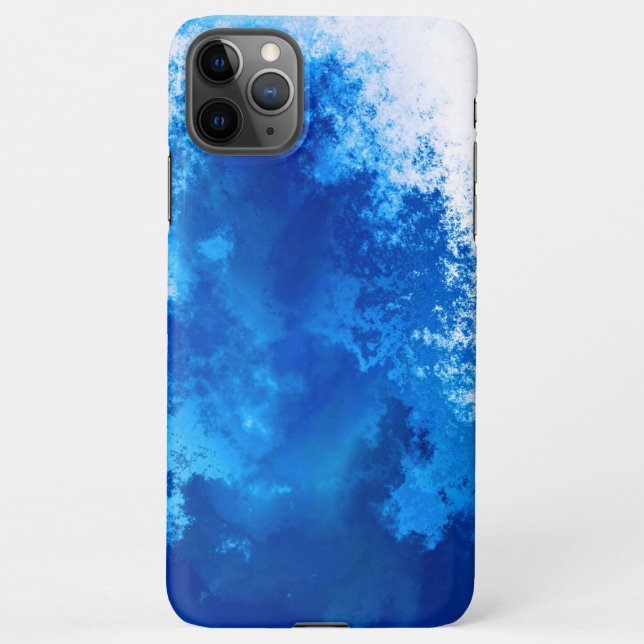 Funda Para iPhone Diseño de color sólido azul abstracto (Reverso)