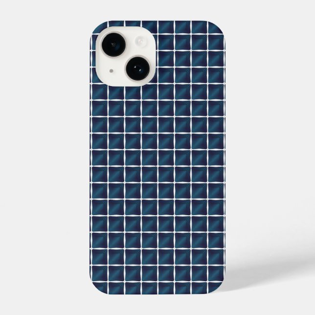 Funda Para iPhone Diseño de compartimento en azul redondeado (Reverso )