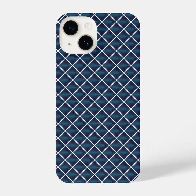 Funda Para iPhone Diseño de compartimento en azul redondeado (Reverso )
