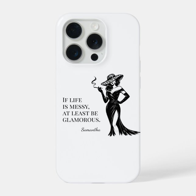 Funda Para iPhone Diseño de cotización de estilo glam personalizado (Reverso )