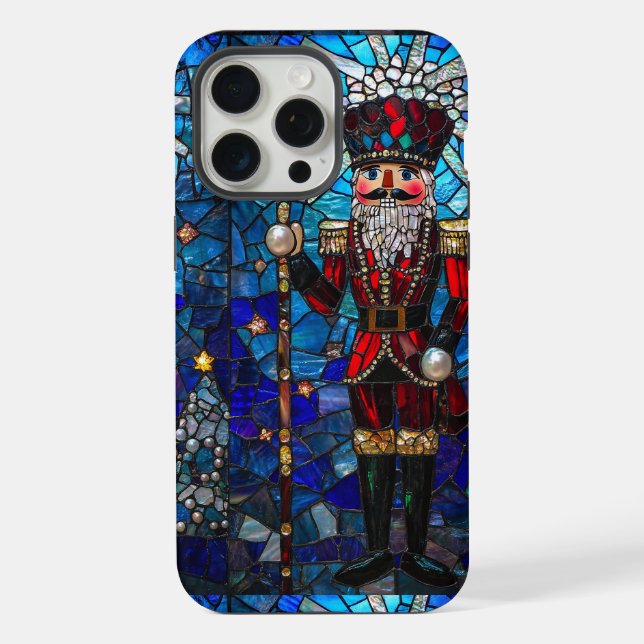 Funda Para iPhone Diseño de Cristal Nutcracker Faux Stained (Reverso )