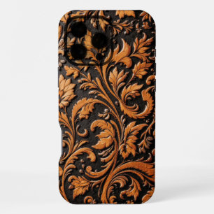Funda Para iPhone 16 Pro Max Diseño de cuero grabado en relieve prensado