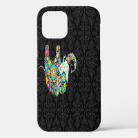Diseño de elefante de flores retro coloridas