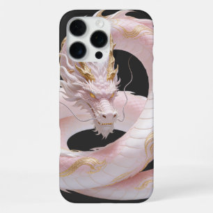 Funda Para iPhone 16 Pro Max Diseño de fantasía de dragón de oro blanco chino c
