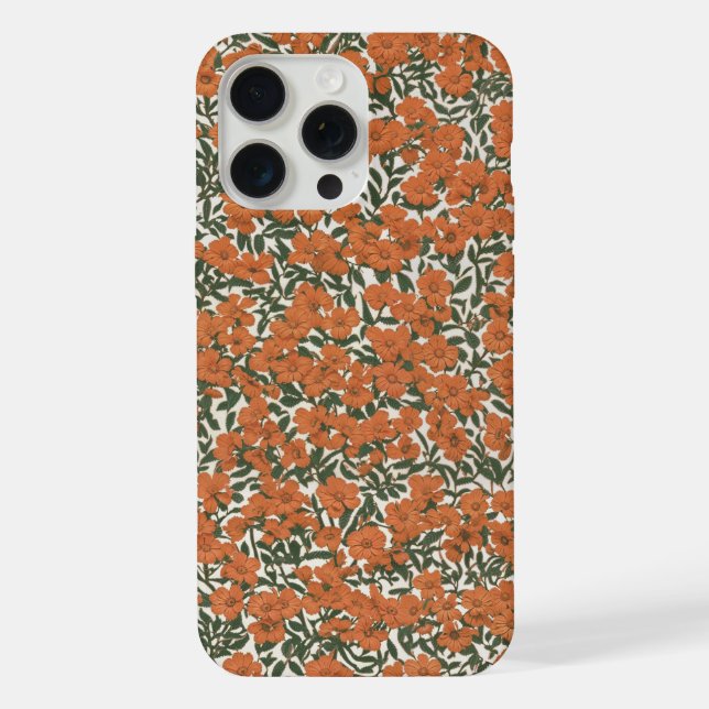 Funda Para iPhone diseño de flores mini naranja (Reverso )