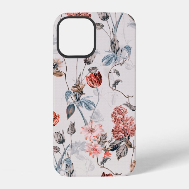 Funda Para iPhone diseño de flores sin costuras con flores de fondo  (Reverso )