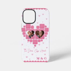 Funda Para iPhone 12 Mini Diseño de Foto de Corazón y Nombres Personalizados