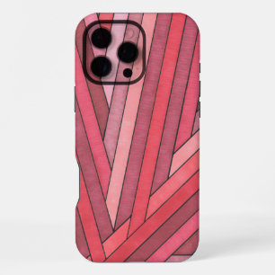Funda Para iPhone 16 Pro Max Diseño de franja geométrica roja pintada a mano