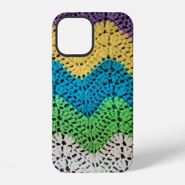 Funda Para iPhone Diseño de ganchillo de arcoíris (Reverso )