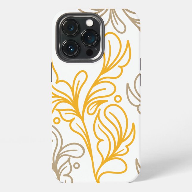 Funda Para iPhone Diseño de hoja boho dorada (Reverso )
