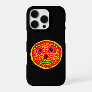 Funda Para iPhone 16 Pro Diseño de Ilustración de Cara de Pizza Sonriente