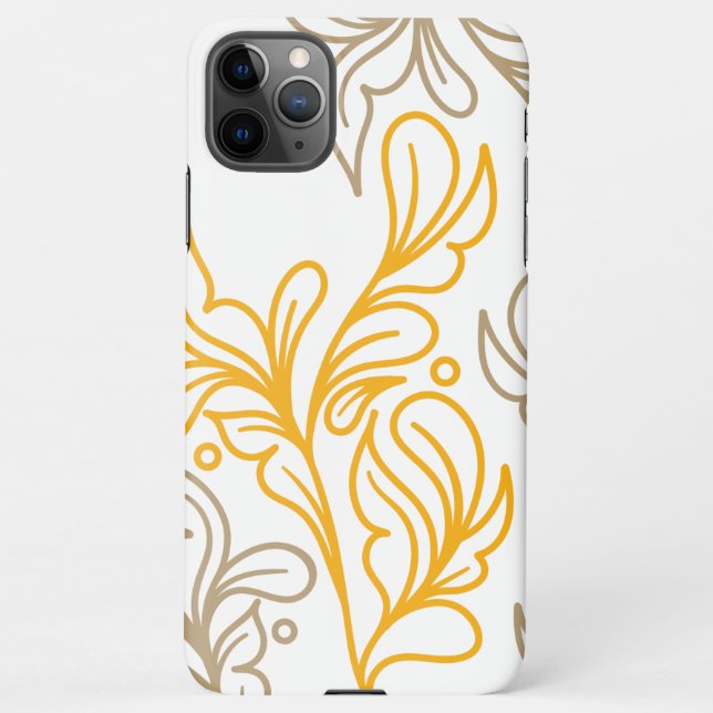 Funda Para iPhone Diseño de Leaf Boho Dorado (Reverso)