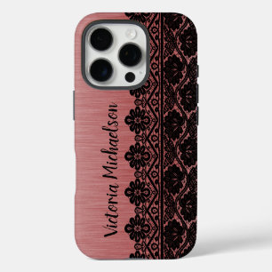 Funda Para iPhone 16 Pro Diseño de Leopardo sobre Rosa