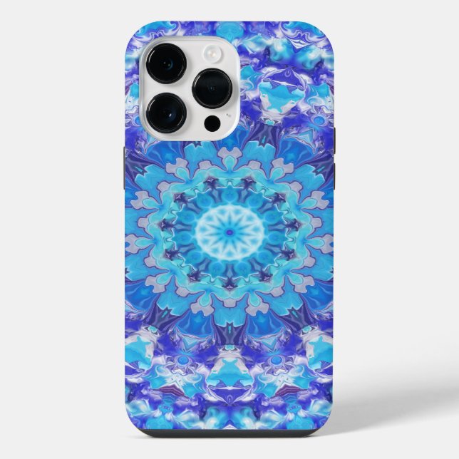 Funda Para iPhone Diseño de Mandala Azul (Reverso )