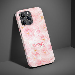 Diseño de Manta Sherpa con Patrón de Flor de Cerez
