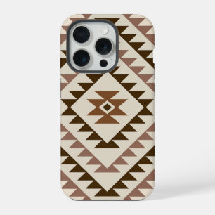 Diseño de Motivo de Diamante Azteca Marrones+Crema