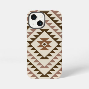 Funda Para iPhone 13 Mini Diseño de Motivo de Diamante Azteca Marrones+Crema