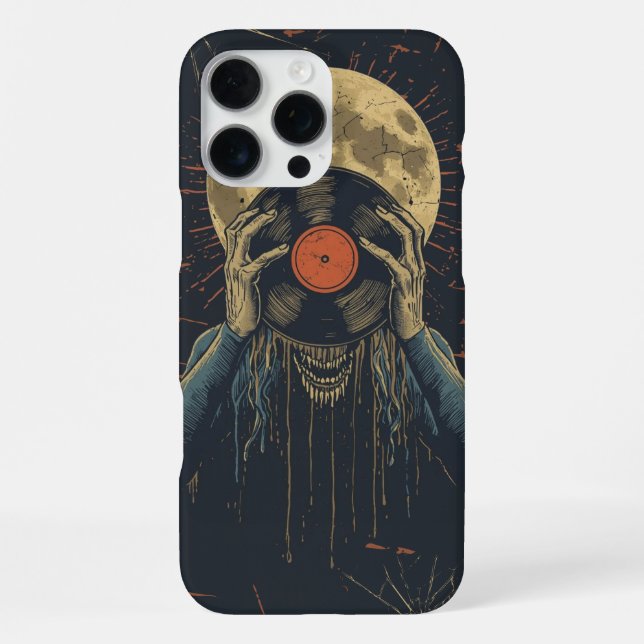 Funda Para iPhone Diseño de música de terror para Halloween, DJs, fa (Reverso )