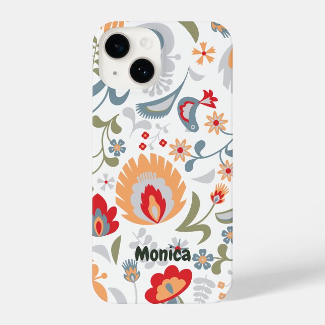 Funda Para iPhone Diseño de paisley blanca y azul turbio (Reverso )