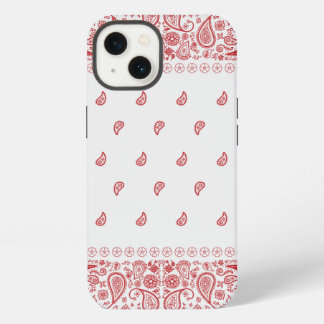 Diseño de paisley roja y blanca