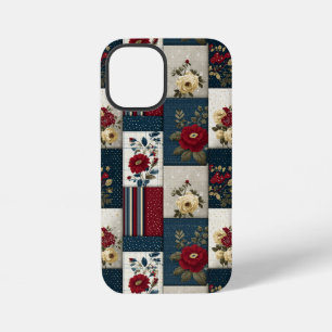 Funda Para iPhone 12 Mini Diseño de parches rústicos florales y geométricos