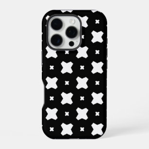 Funda Para iPhone 16 Pro Diseño de patrón chic en negro y blanco