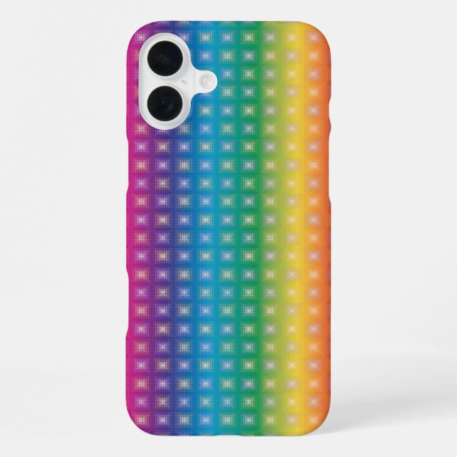 Funda Para iPhone diseño de patrón de arcoíris óptico (Reverso )